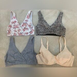 Motherhood Gray, Floral, Cream, and Leopard Nursing Bras